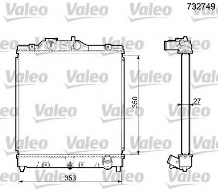 VALEO 732749 Radiator, engine cooling